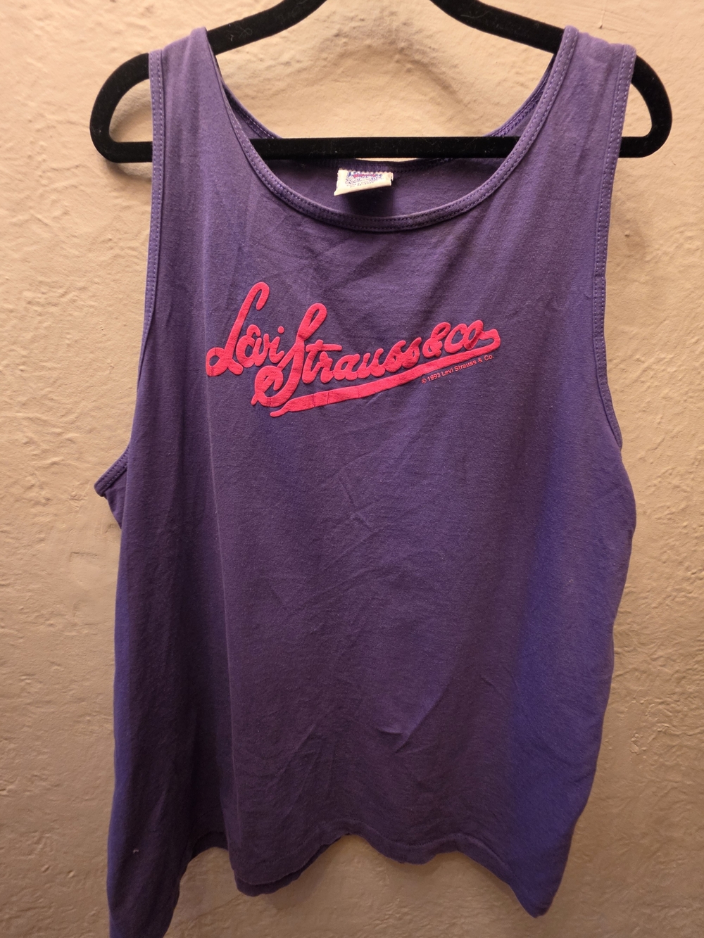 Vintage 1993 Levi’s Purple San Francisco Puff Print Tank Top Made in USA L